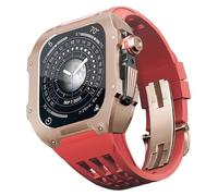 JZWCHQ Guarda il kit di modifica della cinghia , per 6 5 4 SE 44mm Sostituire , Luxury Fluoline Elash Watch Band Titanium Case , per iWatch 6/5/4/SE 44mm Serie Accessori di aggiornamento