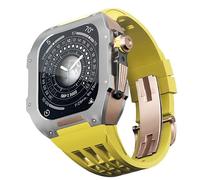 JZWCHQ Guarda il kit di modifica della cinghia , per 6 5 4 SE 44mm Sostituire , Luxury Fluoline Elash Watch Band Titanium Case , per iWatch 6/5/4/SE 44mm Serie Accessori di aggiornamento