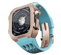 JZWCHQ Guarda il kit di modifica della cinghia , per 6 5 4 SE 44mm Sostituire , Luxury Fluoline Elash Watch Band Titanium Case , per iWatch 6/5/4/SE 44mm Serie Accessori di aggiornamento