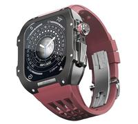 JZWCHQ Guarda il kit di modifica della cinghia , per 6 5 4 SE 44mm Sostituire , Luxury Fluoline Elash Watch Band Titanium Case , per iWatch 6/5/4/SE 44mm Serie Accessori di aggiornamento