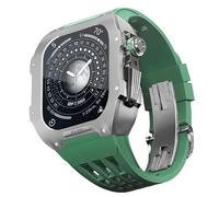 JZWCHQ Guarda il kit di modifica della cinghia , per 6 5 4 SE 44mm Sostituire , Luxury Fluoline Elash Watch Band Titanium Case , per iWatch 6/5/4/SE 44mm Serie Accessori di aggiornamento