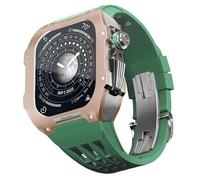 JZWCHQ Guarda il kit di modifica della cinghia , per 6 5 4 SE 44mm Sostituire , Luxury Fluoline Elash Watch Band Titanium Case , per iWatch 6/5/4/SE 44mm Serie Accessori di aggiornamento