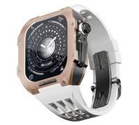 JZWCHQ Guarda il kit di modifica della cinghia ， per 6 5 4 SE 44mm Sostituire ， Luxury Fluoline Elash Watch Band Titanium Case ， per iWatch 6/5/4/SE 44mm Serie Accessori di aggiornamento