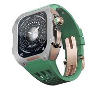 JZWCHQ Guarda il kit di modifica della cinghia ， per 6 5 4 SE 44mm Sostituire ， Luxury Fluoline Elash Watch Band Titanium Case ， per iWatch 6/5/4/SE 44mm Serie Accessori di aggiornamento