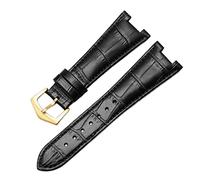 JZWCHQ Guida fascia d'oro in pelle per Patek Philippe 5711 5712G Nautilus Watchs Men and Women Special Notch Watch Cint 25mm*12mm