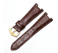 JZWCHQ Guida fascia d'oro in pelle per Patek Philippe 5711 5712G Nautilus Watchs uomini e donne Notch Special 25mm*12mm Cingcio di orologio (colore: 25-12 mm, dimensione: oro nero)