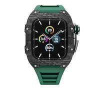 JZWCHQ Kit di modifica del lusso Custodia in fibra di carbonio per banda 45mm 44 mm in gomma+cinghia metallica per iwatch Series7 SE 6 5 4 Copertura fai da te