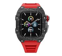 JZWCHQ Kit di modifica del lusso Custodia in fibra di carbonio per banda 45mm 44 mm in gomma+cinghia metallica per iwatch Series7 SE 6 5 4 Copertura fai da te
