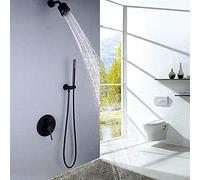 JZWCHQ Kit doccia, nero 3 modalità soffione doccia doccia rubinetto bagno rubinetto set ottone superiore sopra spruzzatore