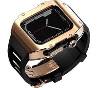 JZWCHQ Kit MOD BANDAD CASA BANDA CASO DI ACCIAIO AUSCIALE , per la serie 9 8 7 6 5 4 SE Sostituzione , Class di cinghie della custodia da uomo per iwatch Serie 45 mm 44 mm Accessori