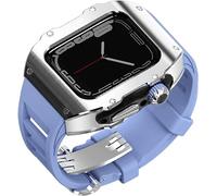 JZWCHQ Kit MOD BANDAD CASA BANDA CASO DI ACCIAIO AUSCIALE ， per la serie 9 8 7 6 5 4 SE Sostituzione ， Class di cinghie della custodia da uomo per iwatch Serie 45 mm 44 mm Accessori