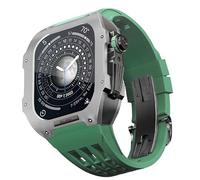 JZWCHQ Kit MOD in lega in lega di titanio in gomma in gomma , per accessori SE/4/5/6 Serie Orologi , Elastico della custodia per orologi in acciaio inossidabile , per aggiornamento serie 44mm Iwatch