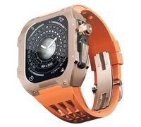 JZWCHQ Kit MOD in lega in lega di titanio in gomma in gomma , per accessori SE/4/5/6 Serie Orologi , Elastico della custodia per orologi in acciaio inossidabile , per aggiornamento serie 44mm Iwatch