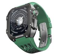 JZWCHQ Kit MOD in lega in lega di titanio in gomma in gomma , per accessori SE/4/5/6 Serie Orologi , Elastico della custodia per orologi in acciaio inossidabile , per aggiornamento serie 44mm Iwatch