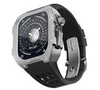 JZWCHQ Kit MOD in lega in lega di titanio in gomma in gomma , per accessori SE/4/5/6 Serie Orologi , Elastico della custodia per orologi in acciaio inossidabile , per aggiornamento serie 44mm Iwatch