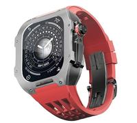 JZWCHQ Kit MOD in lega in lega di titanio in gomma in gomma , per accessori SE/4/5/6 Serie Orologi , Elastico della custodia per orologi in acciaio inossidabile , per aggiornamento serie 44mm Iwatch
