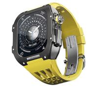 JZWCHQ Kit MOD in lega in lega di titanio in gomma in gomma , per accessori SE/4/5/6 Serie Orologi , Elastico della custodia per orologi in acciaio inossidabile , per aggiornamento serie 44mm Iwatch