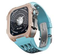 JZWCHQ Kit MOD in lega in lega di titanio in gomma in gomma , per accessori SE/4/5/6 Serie Orologi , Elastico della custodia per orologi in acciaio inossidabile , per aggiornamento serie 44mm Iwatch