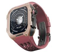 JZWCHQ Kit MOD in lega in lega di titanio in gomma in gomma , per accessori SE/4/5/6 Serie Orologi , Elastico della custodia per orologi in acciaio inossidabile , per aggiornamento serie 44mm Iwatch