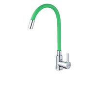 JZWCHQ Lavandino cucine Cucina Bagno, Ottone Cromato Nero Cucina lavello Rubinetto in Gomma Flessibile in Gomma Calda Mixer di Acqua Fredda Rotazione Rubinetto Cucina/Blu