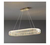 JZWCHQ Luci a Ciondolo di Cristallo di Lusso Moderno a Pendente casa Sala da Pranzo Luce Lustre Decorazione per Lampada a soffitto Interno a soffitto (3 mutevoli, l120cm)