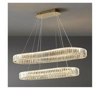 JZWCHQ Luci a Ciondolo di Cristallo di Lusso Moderno a Pendente casa Sala da Pranzo Luce Lustre Decorazione per Lampada a soffitto Interno a soffitto (3 mutevoli, l120cm)