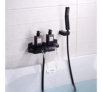 JZWCHQ Miscelatore doccia con kit doccia a cascata doccia a parete doccia monocomando in ottone soffione e tubo flessibile set rubinetti bagno miscelatore doccia - cromato