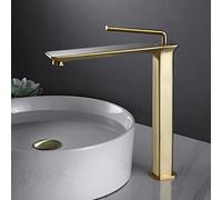 JZWCHQ Mixer lavello cucina rubinetto del bagno, rubinetto del bacino da bagno in ottone spazzolato, ta rubano del lavello per miscelatore ad acqua calda e tazza montata sul ponte compatibile con