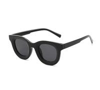 JZWCHQ Moda popolare Rotonda Donne Colorate Occhiali Da Sole Retro Tendenza Jelly Colore Eyewear Shades UV400 Uomini Occhiali Da Sole, Nero grigio, Taglia unica