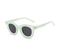JZWCHQ Moda popolare Rotonda Donne Colorate Occhiali Da Sole Retro Tendenza Jelly Colore Eyewear Shades UV400 Uomini Occhiali Da Sole, Gelatina Verde Grigio, Taglia unica