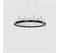 JZWCHQ Moderna - Crystal Light Crystal Round CHANER Compatibile con Sala da Pranzo per la Sala da Letto per Soggiorno, Arte a LED al Coperto Minimalista, Chaner (D Dia60cm 3 Colori)