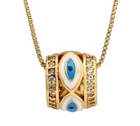 JZWCHQ Neccano occhiale malvagia Piena d'oro 14k per Uomini e Donne, Occhio colorato Fortunato Olio Turco malvagio scollana della Collana di Occhiali, Collana a Ciondolo malvagia Colorata