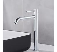 JZWCHQ Nero Cromo Alto Bacino Rubinetto Del Lavabo Del Bagno Sottile Miscelatore Acqua Calda Fredda Bacino Gru Rubinetto Bagno