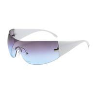 JZWCHQ Nuovi occhiali da sole alla moda 2025 per le donne e gli uomini senza montatura occhiali da sole avvolgenti un pezzo occhiali da sole alla moda hip hop, C8., Taglia unica