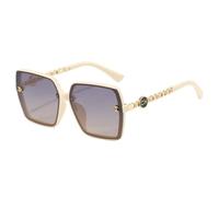JZWCHQ Nuovi occhiali da sole polarizzati da donna oversize 2025 con lenti sfumate occhiali da sole di protezione UV400, Beige, Taglia unica