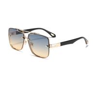 JZWCHQ Nuovi occhiali da sole vintage 2025 donne moda tendenza occhiali da sole quadrati per gli uomini che guidano sfumature signore UV400, Oro giallo, Taglia unica