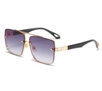JZWCHQ Nuovi occhiali da sole vintage 2025 donne moda tendenza occhiali da sole quadrati per gli uomini che guidano sfumature signore UV400, Oro Gary, Taglia unica