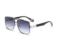 JZWCHQ Nuovi occhiali da sole vintage 2025 donne moda tendenza occhiali da sole quadrati per gli uomini che guidano sfumature signore UV400, Argento, Taglia unica