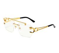 JZWCHQ Nuovi occhiali da sole vintage senza montatura 2025 per gli uomini occhiali da sole Steampunk retrò donne punk moda occhiali retrò sfumature, bianco, Taglia unica