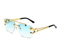 JZWCHQ Nuovi occhiali da sole vintage senza montatura 2025 per gli uomini occhiali da sole Steampunk retrò donne punk moda occhiali retrò sfumature, Verde, Taglia unica