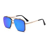 JZWCHQ Nuovo 2025 2024 Moda Uomini Cool Occhiali da Guida Occhiali da Sole Gradiente Marrone Occhiali Da Sole Vintage Occhiali Da Sole, Blu, Taglia unica