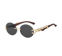 JZWCHQ Nuovo 2025 di Modo Senza Montatura Occhiali Da Sole Rotondi Frameless Eyewear Uomini Donne Occhiali Per Lusso UV400, Nero , Taglia unica