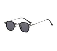 JZWCHQ Nuovo 2025 Kleine quadratische Sonnenbrille zum Fahren, Sonnenbrille für Damen und Herren, Metallrahmen, UV400-Schutz, C1 Nero Nero, Taglia unica