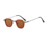 JZWCHQ Nuovo 2025 Kleine quadratische Sonnenbrille zum Fahren, Sonnenbrille für Damen und Herren, Metallrahmen, UV400-Schutz, Maglietta C4 Tee, Taglia unica