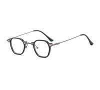 JZWCHQ Nuovo 2025 Kleine quadratische Sonnenbrille zum Fahren, Sonnenbrille für Damen und Herren, Metallrahmen, UV400-Schutz, C14 Nero, Taglia unica
