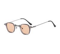 JZWCHQ Nuovo 2025 Kleine quadratische Sonnenbrille zum Fahren, Sonnenbrille für Damen und Herren, Metallrahmen, UV400-Schutz, Maglietta C9 Grauer Heller, Taglia unica