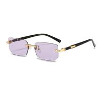JZWCHQ Nuovo 2025 Trend Punk Rimless Cut Edge Occhiali Da Sole Uomini Donne 2024 Moda Vintage Occhiali Da Sole Occhiali UV400 Occhiali, Viola, Taglia unica