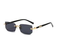 JZWCHQ Nuovo 2025 Trend Punk Rimless Cut Edge Occhiali Da Sole Uomini Donne 2024 Moda Vintage Occhiali Da Sole Occhiali UV400 Occhiali, Nero grigio, Taglia unica
