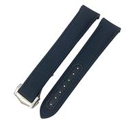 JZWCHQ Nylon Watchband 19mm 20mm 21mm per Omega Seamaster Diver 300 AT150 Planet Ocean Curved End Blue Canvas Tessuto Tessuto cinghia