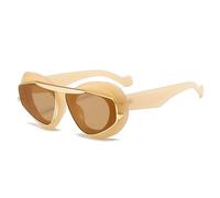 JZWCHQ Occhiali da sole oversize alla moda da donna con lenti uniche retrò occhiali da sole UV400 da uomo punk Jelly Tea occhiali da sole